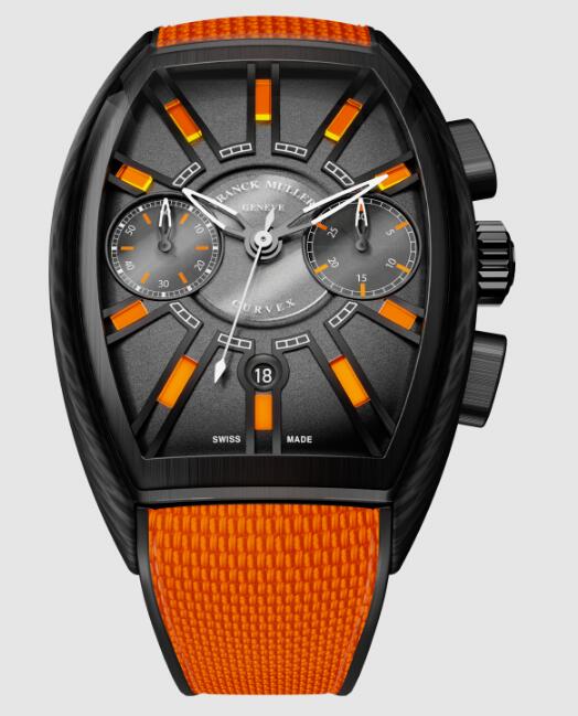 Franck Muller Curvex CX Flash Chronograph Replica Watch CX 36 CC DT FLASH CARBONE TTNRBR orange